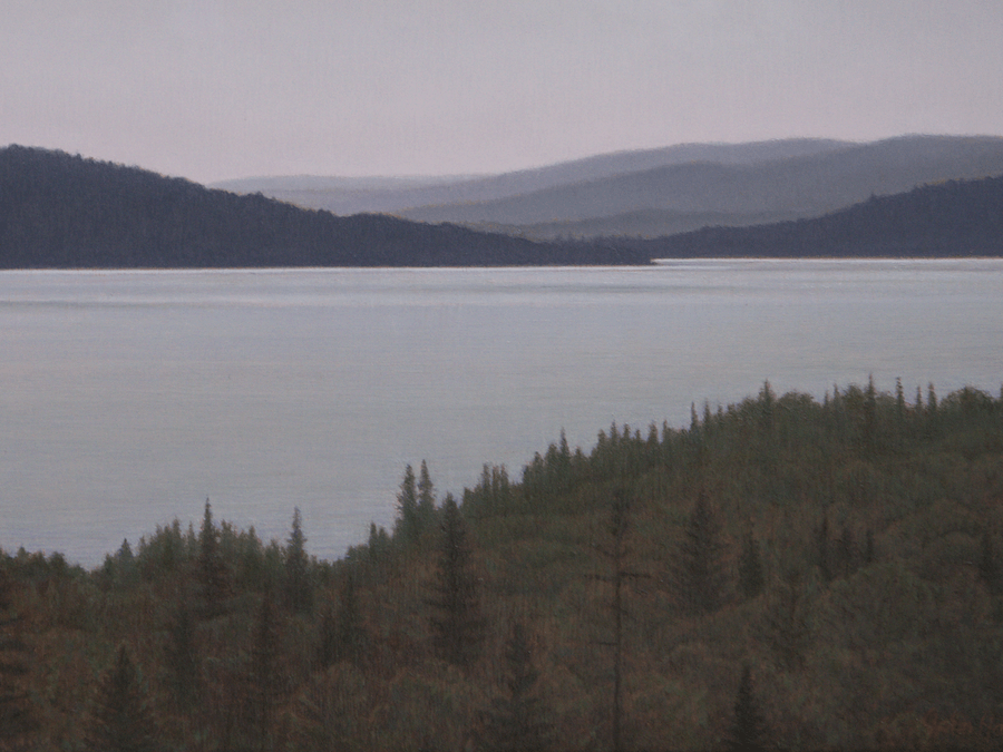 Detail of Oil painting Lake Superior View by John Hansen Artist