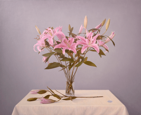 Thumbnail: Lilies, still life oil painting by John Hansen