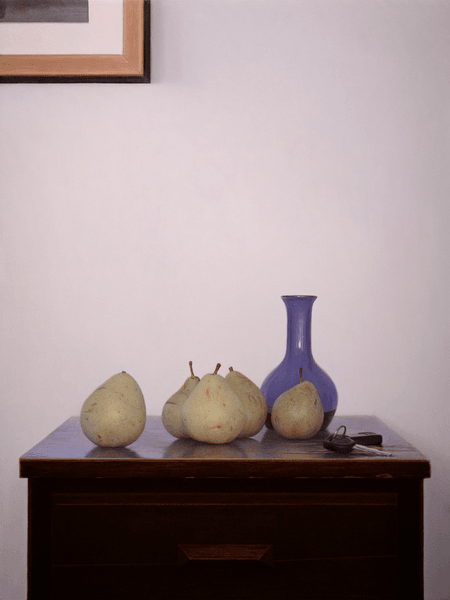 Thumbnail: Pears on a Table, still life oil painting by John Hansen